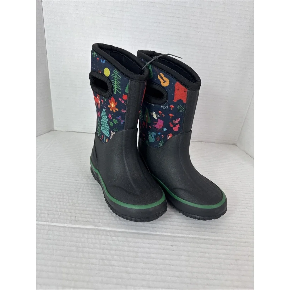 LoneCone Unisex Toddler Kids 7T (Ages1-3) Neoprene Mudboots Camp Forest Animal
